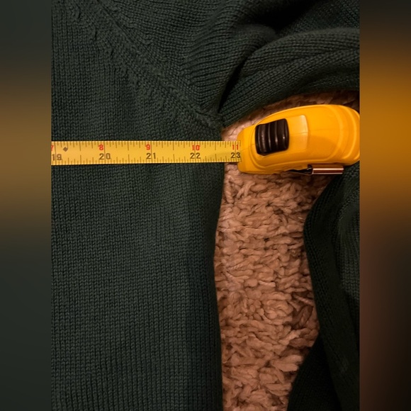 Karen Scott 100% cotton turtle neck sweater in hunter green color - Picture 7 of 7